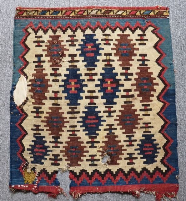 Antique Shahsavan Kilim Bag face Size.65x58 cm                          