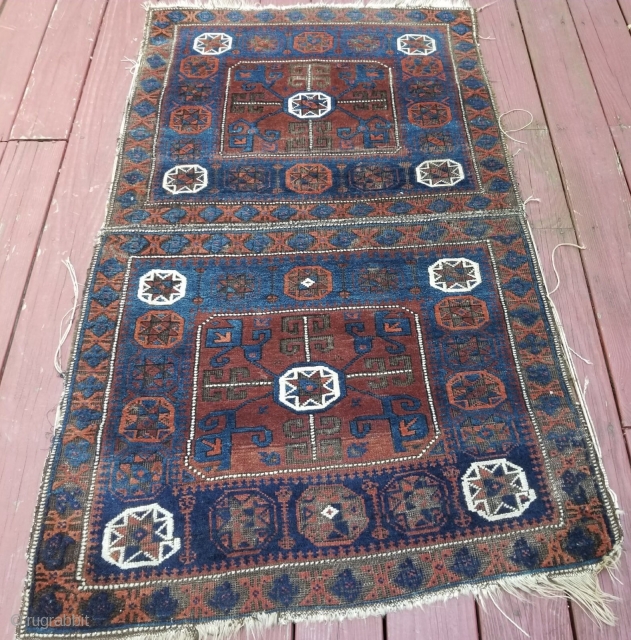 Antique Baluch Bagface two pieces Size.158x94.158x95cm                           