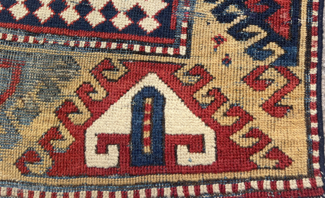 Mid 19th C Caucasian Karachopf Fragment Rug Size 155x100 Cm                       