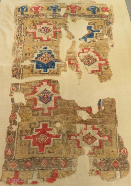 Early 18th Century Central Anatolian Kapadokya Fragment Rug Size.185x108cm                        