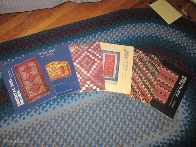 Oriental Rug Review: Volume 8 #1 through Volume 16 #2 (1987-1995) 
Excellent condition.
                    