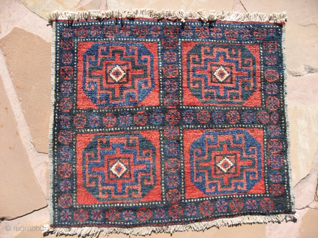 Bagface:  Baluchi? Afshar?  I don't know. Coarsely woven on cotton.  Good colors.  2'1"x1'9"                