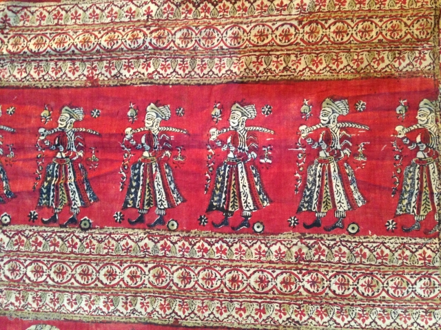 Beautiful Indian Kalamkar Probably Moghol, big size 350/180, great condition apart few very small repare, rare Piece                