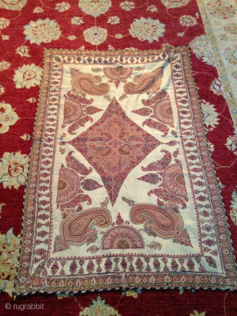 Beautiful Old White Kirman embroidery very good condition, apart few small repairs.

Very nice piece                   