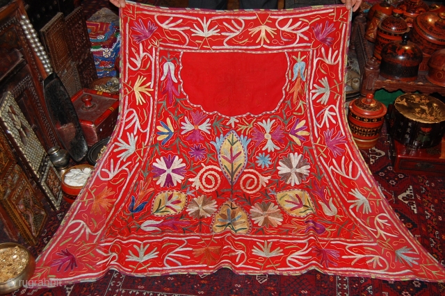 Nice 19th Century Lakai Horse cover in very good condition, very fine embroidery on red felt with its original backing.             