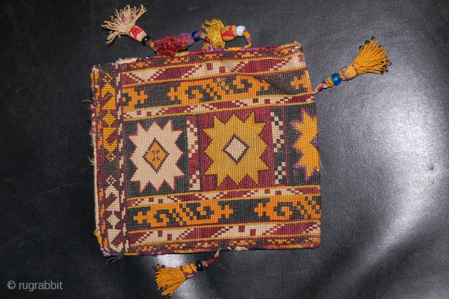 Very nice uzbek money bag, 19th century, petit point embroidery, grear colours, and great condition.                  