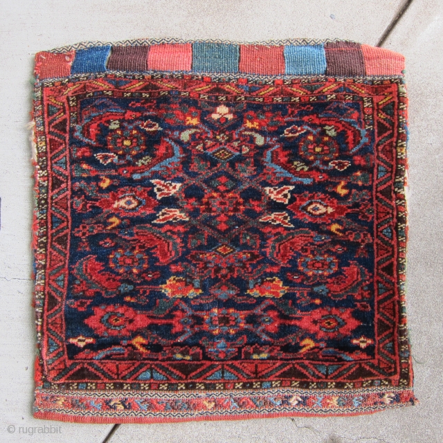 Kurd/Bidjar 1/2 khordjin, late 19th C.  2' x 2'  This bag, featuring a classic herati design, exemplifies a pattern with a long, noble history in Kurdistan.  It has remarkable  ...