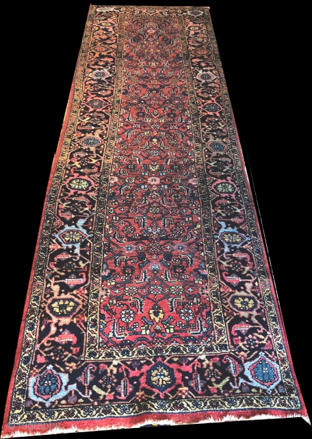 Very good condition antique Persian Kurd Bidjar, measures 3'-5" x 11'.                      