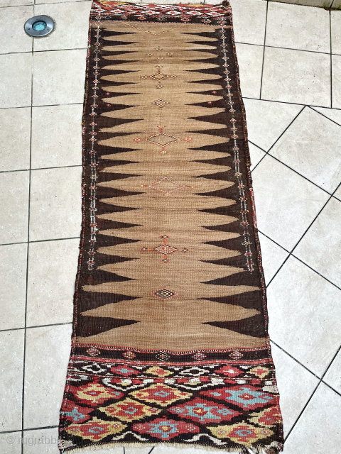 Rare kurdish Khorasan Sofreh Kilim 
Gorgeous Miniature piece 180x65
1900ish or earlier 
For more better photo please contact me through Whatsapp             