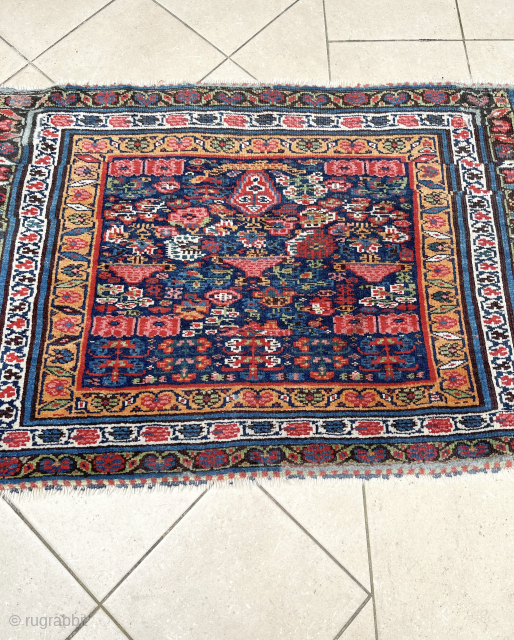 Antique Kurdish Sauj Bulagh Poshti 1880 120x80 wool on wool great condition with old repairs                  