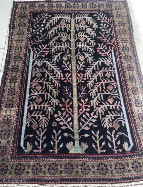 Luri Hamedan Hamadan Nahavand Tree Of Life 1900 or maybe earlier rare piece
Ca. 135x200
Camel hair border
In original shape & full pile