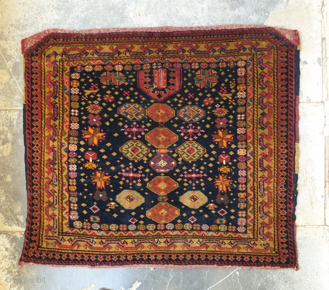 Unique horse saddle cover from Turks of Afshar with attractive design, this precious piece is in excellent condition 
Aged 80 years old and dimensions are 70*60 cm ,extra shiny wool and is  ...