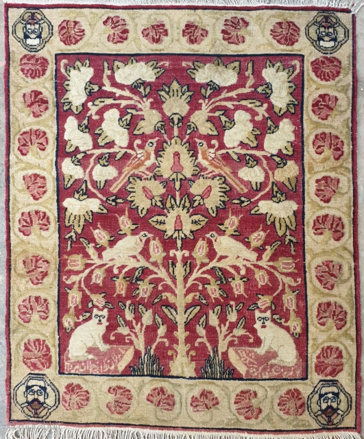 kerman rug,circa 1880
70 * 57 cm, patterns are embossed 
                       