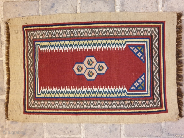 Shooshtar fine kilim with mehrab design 
80 years old , 108 * 72 cm                   