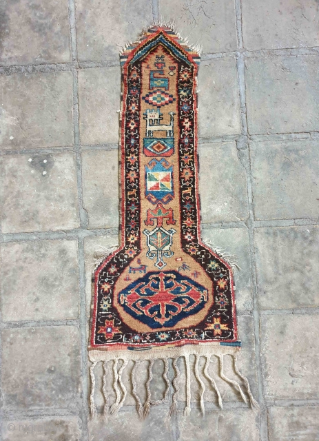 Seldom Kurdish piled rug,utility cover,aged 80 years
96 * 41 cm                       