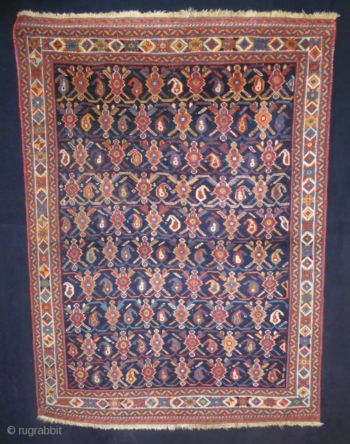 1615 Afshar, circa 1900. Natural dyes and in good condition with out restoration.
4;4 x 3'3 - 133 x 98
              