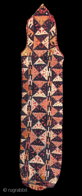 Yomud embroidered scissor bag circa 1900.  All natural dyes and in excellent condition.                   