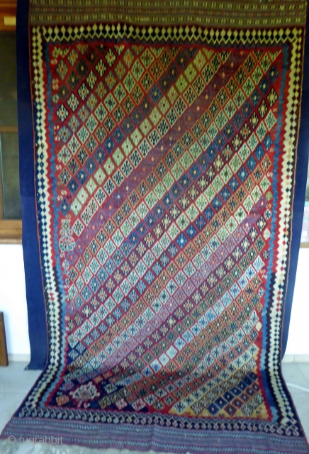 1643 Unusual Antique Qashqai rug, end of 19th century. Low pile but without restoration. All natural dyes. 8'9 x 4'9 - 269 x 145
Check my other posts and website: purdon.com   