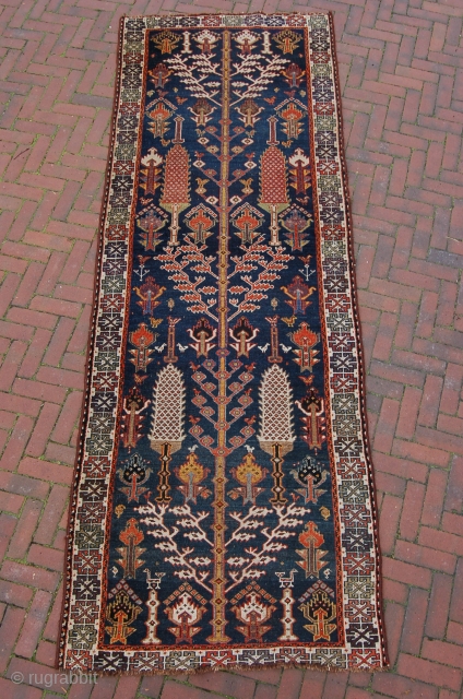 Bakhtiar runner 281 x 100 cm (9ft 4"x 3ft 4") mid 20th century. all in all good condition with traces of aging, natural dyes plus use of fuchsine.

For more info please contact  ...