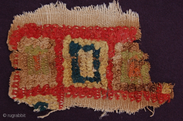 Ancient Coptic piled(!) textile fragment 11 x 8 cm (4.5" x 3") 1st till 6th century AD part of a purchased private collection          