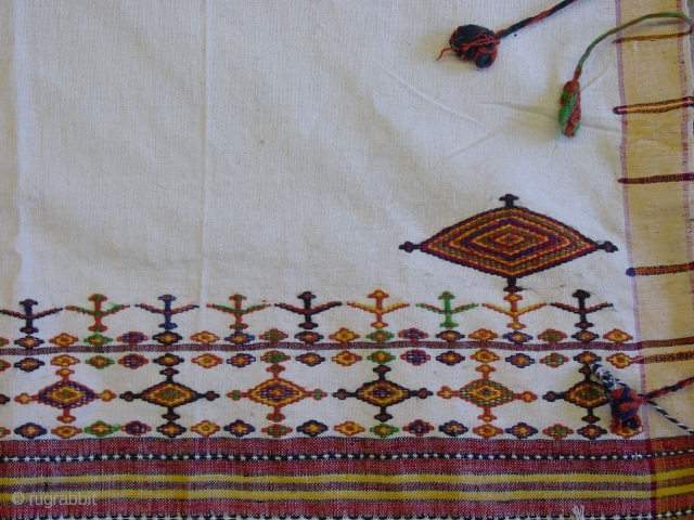 Cotton shawl with silk supplementary weave from Karat naderi, North east of Iran.

Size: 136x150cm                   