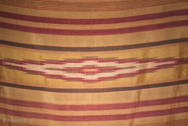 This is a Syrian textile that is 11 ft. long and 32 inches wide.  It is  very finely woven silk and in good condition although there are some very tiny  ...