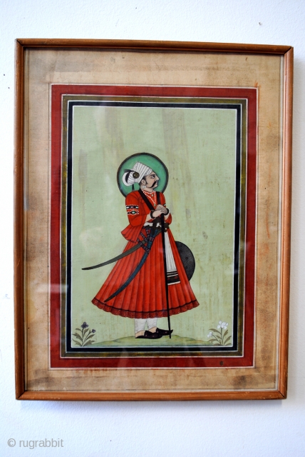 Set of 2 fine Persian paintings on specially made paper from fabric. 
18/19th century. framed, the passe-partout is part of the painting.
34 x 44 Cm. 1ft.2inch x 1 ft.6 inch. 
price $  ...