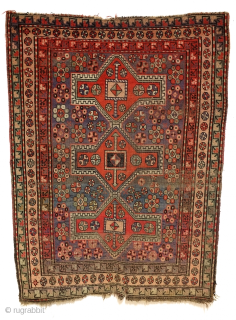 Kazak, 165 x 120 Cm., 5.5 ft. x 4 ft. 
Wool on wool.                    