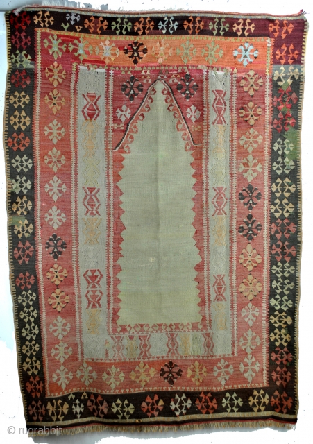 Sivas, Anatolian prayer rug. 
Kilim, 1910's. 
In good condition. 
120 x 170 Cm. 
                   