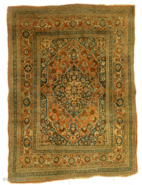 Fine antique 1880 Hadji Jalili Bidjar, nicely worn, even wear, brushed not washed, 175 x 128 Cm.                