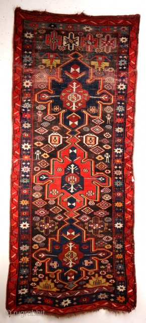 Kazak, 1890 - 1920,  deep saturated natural colors.  
size: 264 x 113 Cms.                  