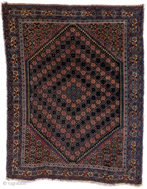 Afshar, dazzling color pallette, 132 x 165 Cm. 4.4 feet x 5.5 feet. 
200.000 knots per sq metre. 
Full even 'meaty'pile, good condition, clean, no holes, thin spots or tears. 
Mid 20th  ...