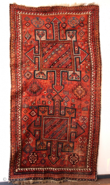 Kurdish, Quchan, North-East Iran near Meshed. 
Collectors piece. 1870 -1880. 
In fair condition - great natural colors. 
297 x 150 Cms.            