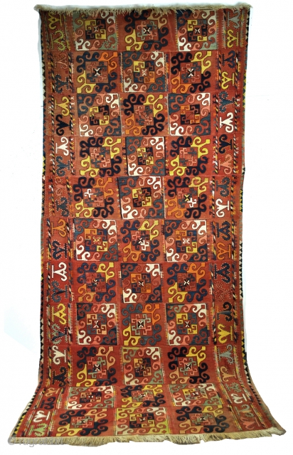 Large Uzbekistan tribal Suzani-Kilim, Kilim with embroidery. 
In good condition. 
Size: 365 x 155 Cm. 12 feet x 5 feet. 
            