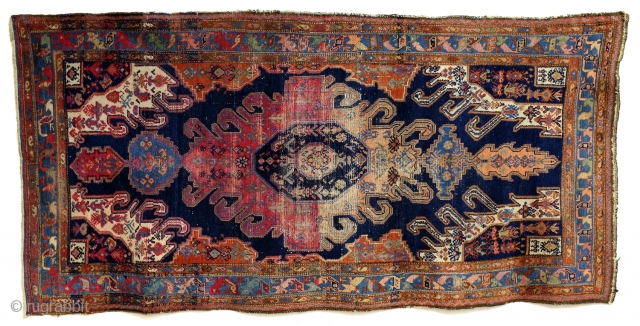 Collector's item.
Antique Hamadan/Bakshaise 1920.
268 x 130 Cm. 9ft. x 4.3 ft. 
Gymyl design, also called Kabala design.

Original from the north Caucasus;Derbent and the 18th century. 
This design was later made in the  ...