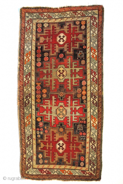 Antique Kazak, Leshki Star, Shirvan area. 
Dated 1332=1914. 
218 x 105 Cm. 7.2 ft. x 3.5 ft.                