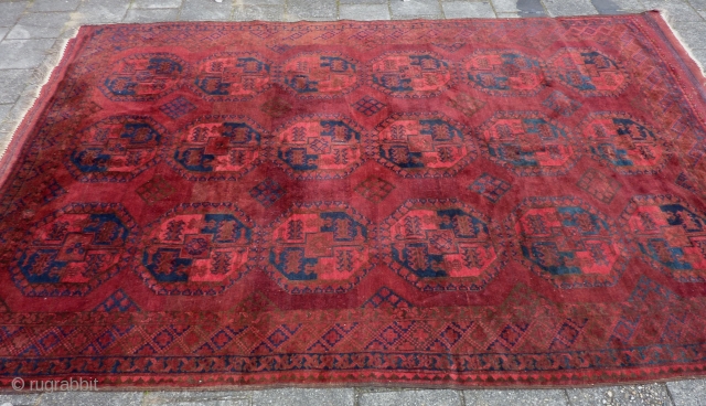 Ersari afghan main rug,ca. 1930, 320  x 220 cm., 10'6" x 7'3". With good pile and in very good condition and with original kilim endings and selvedges. One kilim ending with  ...