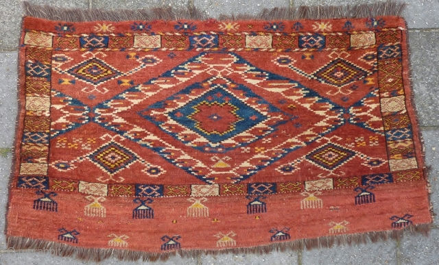 Ersari Turkmen Chuval, 70 x 121 cm. Good pile and with all natural dyes. Endings secured. A small repair at the top end.          
