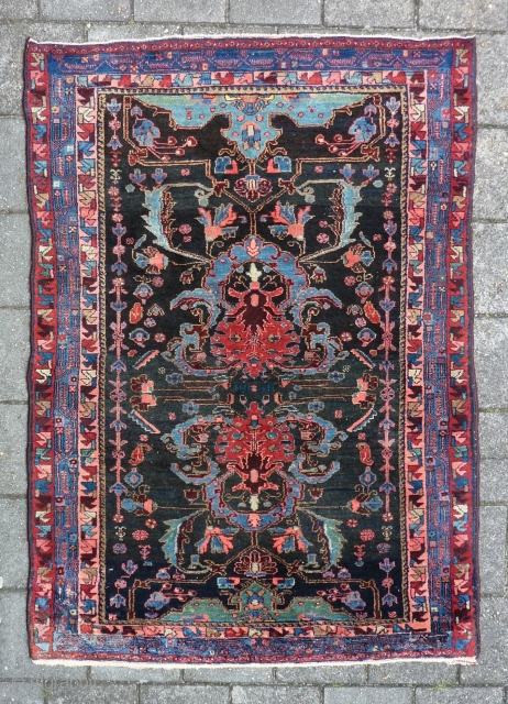 Bold and graphic Kurdish rug, 204 x 144 cm., 6' 8" x 4' 9", in Bidjar style, early 20th. c. In perfect condition, with meaty pile all over. Without any wear and  ...