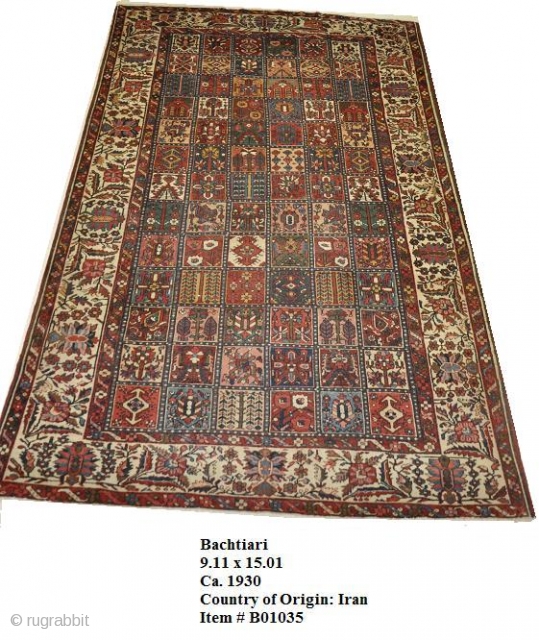 Bachtiari
9.11 x 15.01
Ca. 1930
Country of Origin: Iran
Item # B01035                        