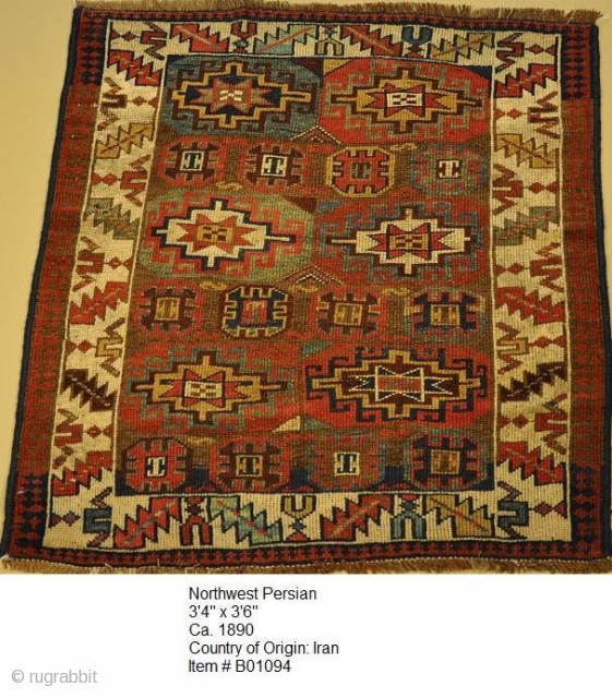 Northwest Persian
3.04 x 3.06
Ca. 1890
Country of Origin: Iran
Item # B01094                       