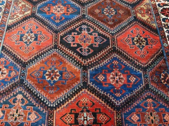 Antique Bakhtiari circa 1920.  Fine weave.  Size 10’11" x 7’6".                     