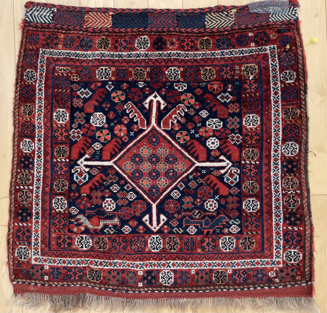 2'4" x 2'3" Khamse bag face, recently cleaned. #12976, robert@mannrugs.com                       