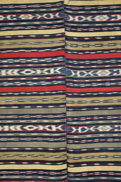 Perraje - Totonicapan , Guatemala.  Very fine 2 piece backstrap woven piece hand joined in middle
Cotton - including naturally occurring brown cotton, and yellow and se foam green natural dyed cotton  ...