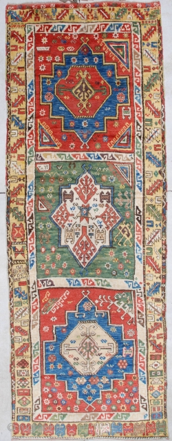 #7121 Antique Konya Turkish Rug 4’8″ x 12’10”
This dated 1870 Konya Oriental Turkish rug measures 4’8” X 12’10”. It is to my eye one of the most beautiful Konya rugs I have  ...