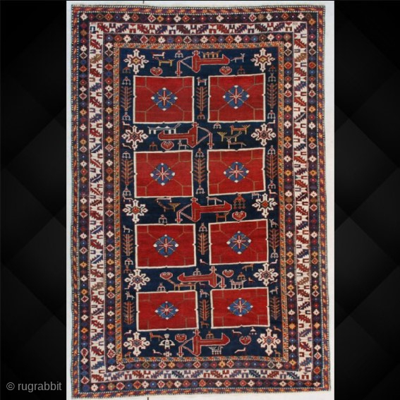 This third or fourth quarter 19th century Karagashli rug measures 4’2” X 6’3” (128 x 192 cm). Although the rug is only 4’ x 6’,  it could be considered over-sized for  ...