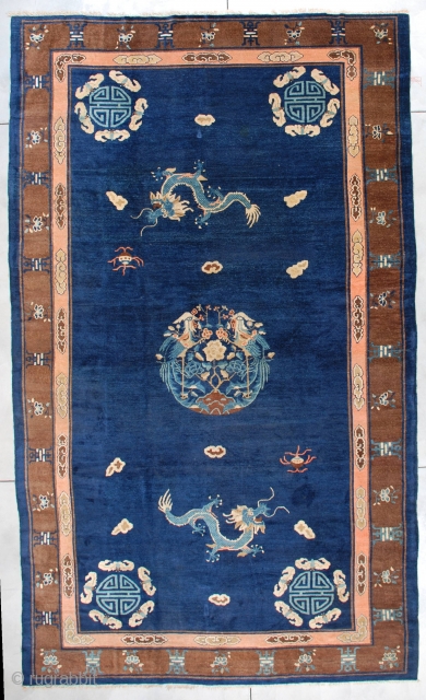 #7318 Peking Chinese Rug

This Peking Chinese Oriental carpet measures 9’1” X 15’5”. This is a very interesting Peking Chinese rug with a dragon and bat motif.  And to keep things from  ...