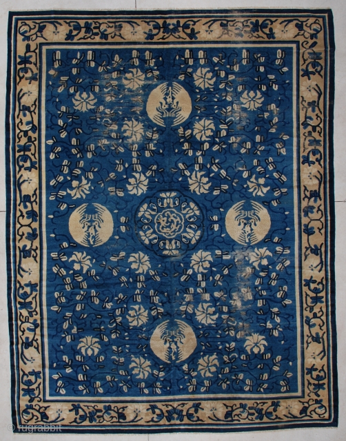 #6232 Very Antique Peking Chinese 

Size: 8’10” x 11’5″

Age: Circa 1850https://antiqueorientalrugs.com/product/6232-very-antique-peking-chinese/                      