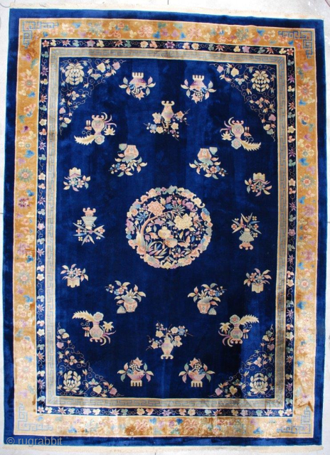 #7268 Tien Sing Chinese Oriental Rug 10’0″ x 13’7″ $6,800.00 Size: 10’0″ x 13’7″ https://antiqueorientalrugs.com/product/7268-art-deco-chinese-rug/                  