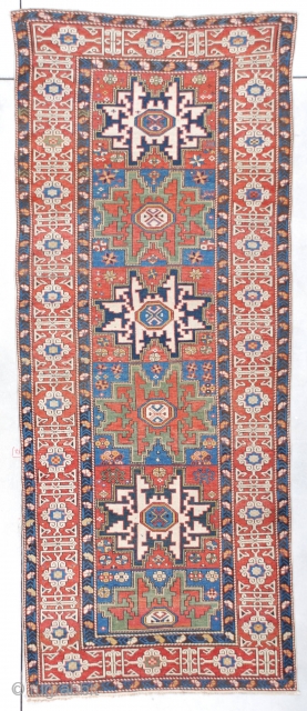 #7398 Leshgi Runner
This circa 1870 Leshgi runner measures 3’4” X 8’5” (103 x 259cm). This is a very finely woven Leshgi. These are very rare, if not impossible to find. The motif  ...